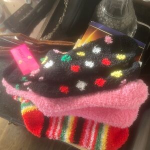 Betsey Johnson 3 pairs fuzzy socks